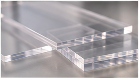 Clear acrylic material with polished edge