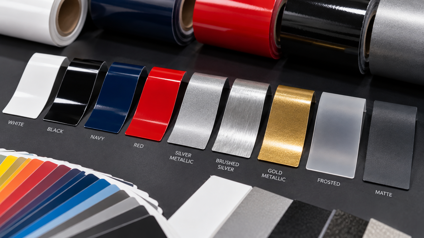 Vinyl colour and finish swatches