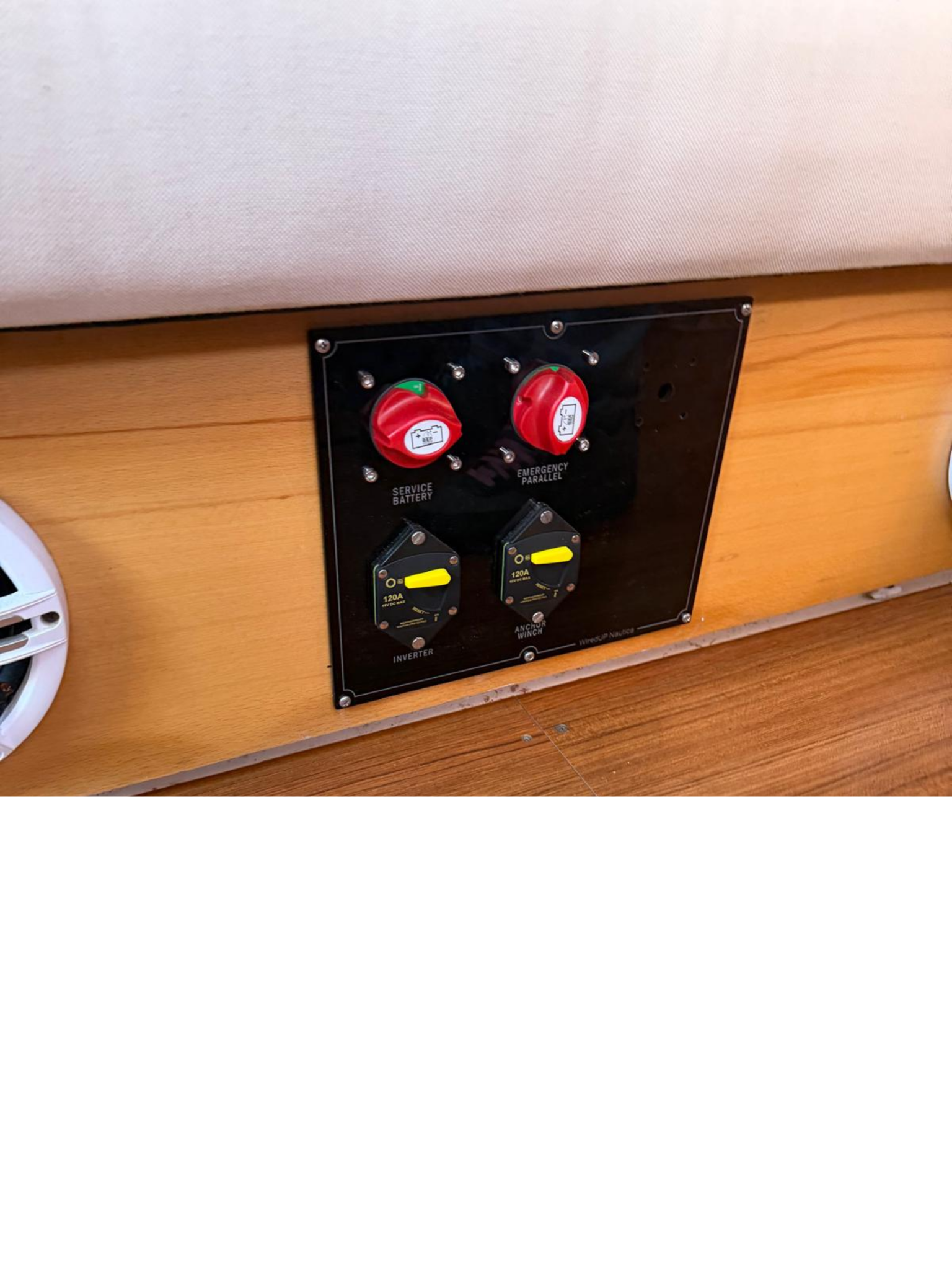Installed custom marine control panel