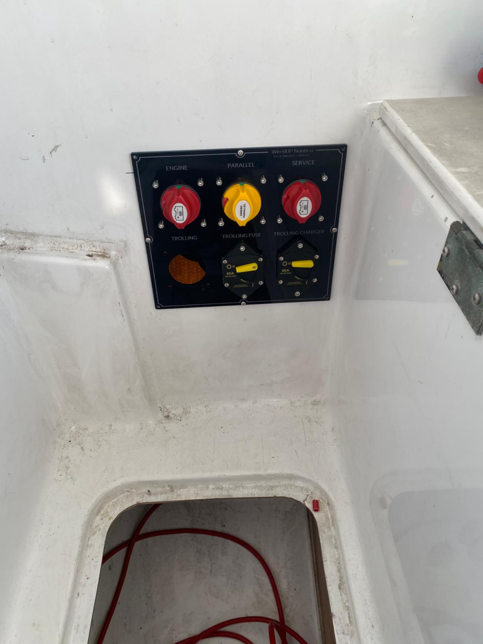 Finished custom marine switch panel